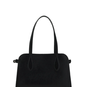 Women Black Bag with Pebbled Leather Effect