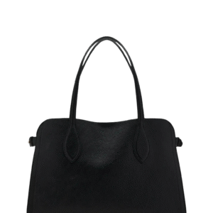Women Small Black Bag with Pebbled Leather Effect